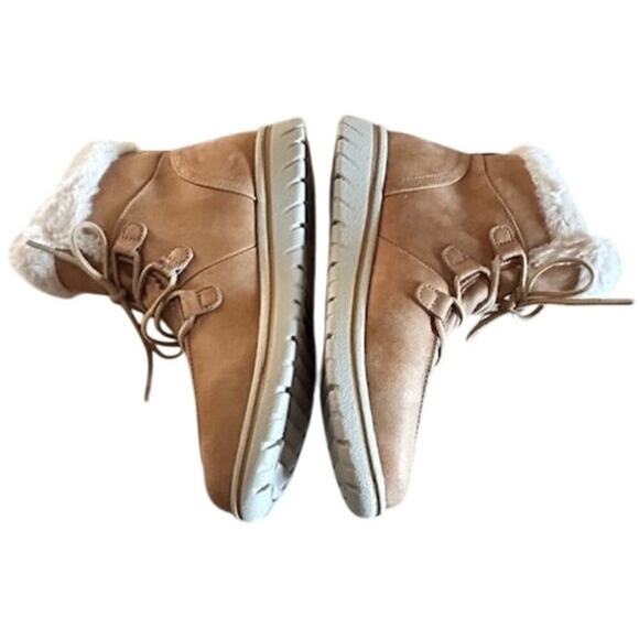 Cliffs by White Mountain Harisson Faux-Fur Lace-Up Winter Boots 9 Wheat/Tan New - Picture 7 of 10